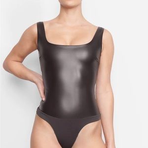 SKIMS leather Espresso body suit